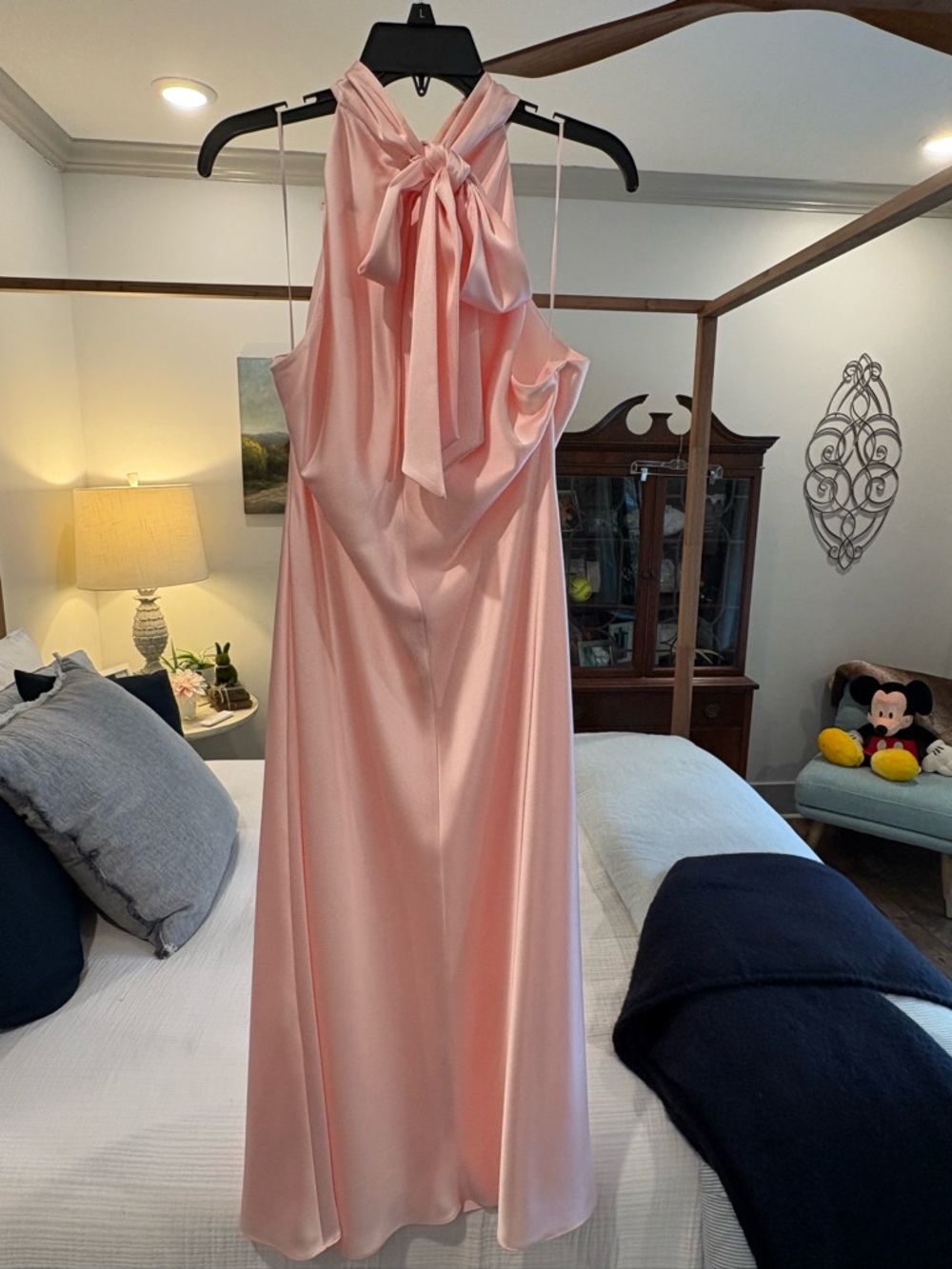 Lauren Ralph Lauren Pink Opal Satin Halter Maxi Dress